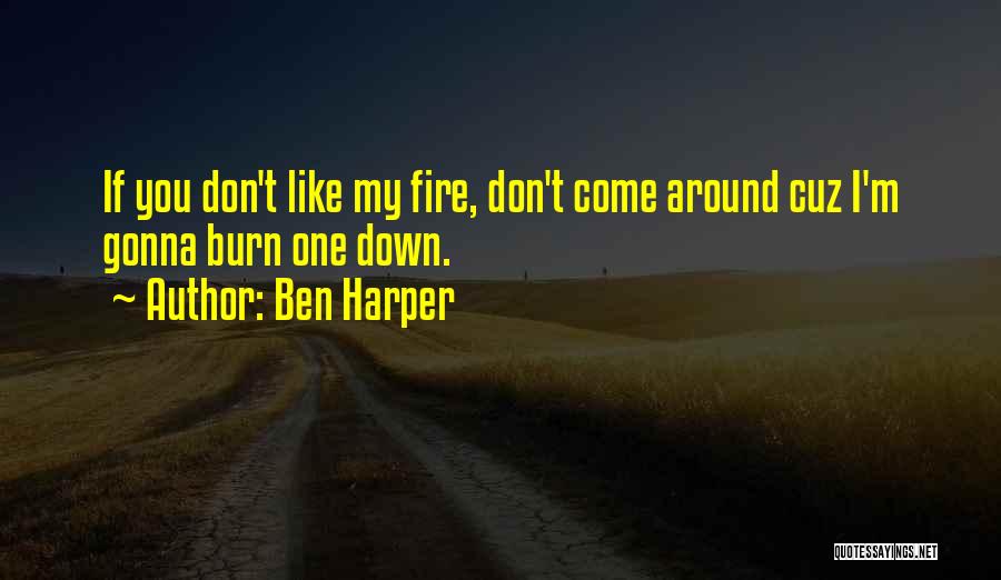Ben Harper Quotes: If You Don't Like My Fire, Don't Come Around Cuz I'm Gonna Burn One Down.