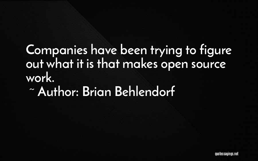 Brian Behlendorf Quotes: Companies Have Been Trying To Figure Out What It Is That Makes Open Source Work.