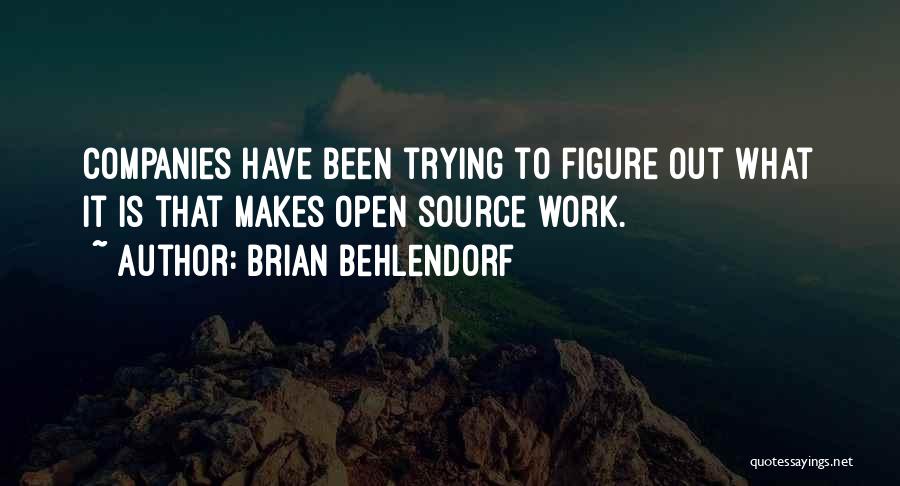 Brian Behlendorf Quotes: Companies Have Been Trying To Figure Out What It Is That Makes Open Source Work.