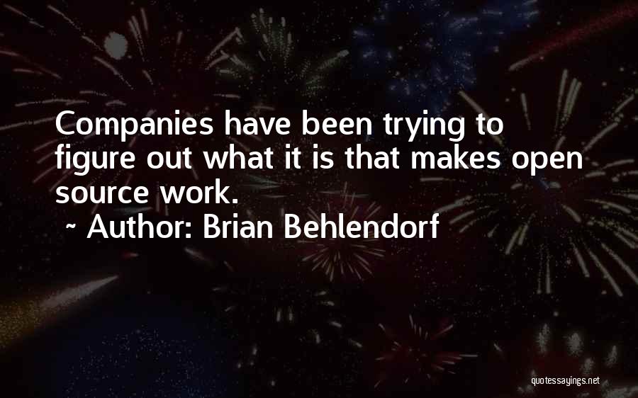 Brian Behlendorf Quotes: Companies Have Been Trying To Figure Out What It Is That Makes Open Source Work.
