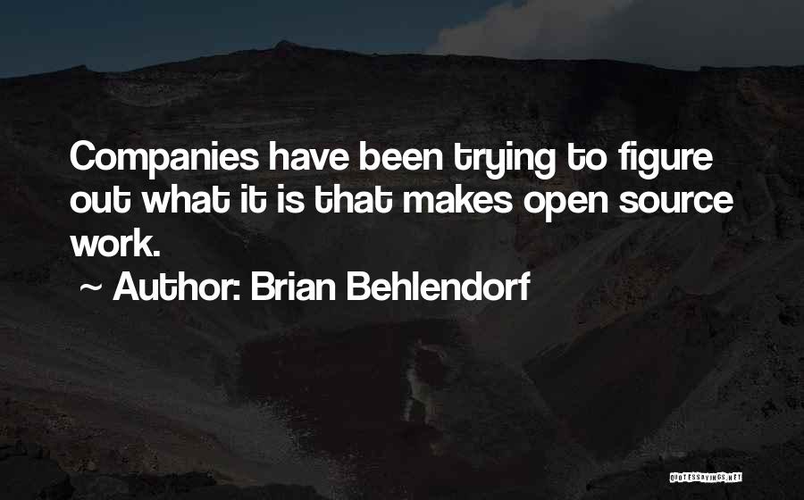 Brian Behlendorf Quotes: Companies Have Been Trying To Figure Out What It Is That Makes Open Source Work.