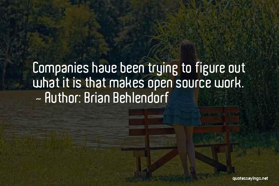 Brian Behlendorf Quotes: Companies Have Been Trying To Figure Out What It Is That Makes Open Source Work.