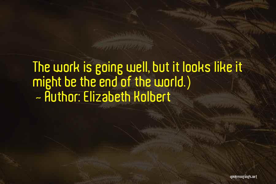 Elizabeth Kolbert Quotes: The Work Is Going Well, But It Looks Like It Might Be The End Of The World.)