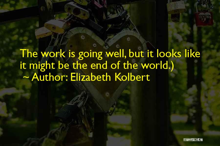 Elizabeth Kolbert Quotes: The Work Is Going Well, But It Looks Like It Might Be The End Of The World.)