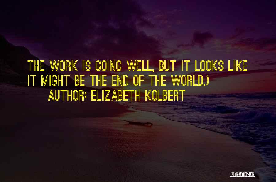 Elizabeth Kolbert Quotes: The Work Is Going Well, But It Looks Like It Might Be The End Of The World.)