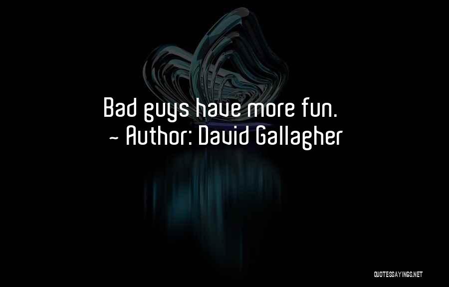 David Gallagher Quotes: Bad Guys Have More Fun.