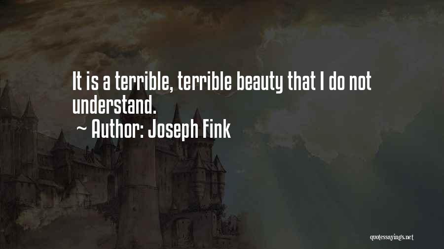 Joseph Fink Quotes: It Is A Terrible, Terrible Beauty That I Do Not Understand.