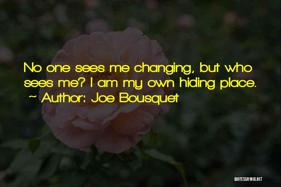 Joe Bousquet Quotes: No One Sees Me Changing, But Who Sees Me? I Am My Own Hiding Place.