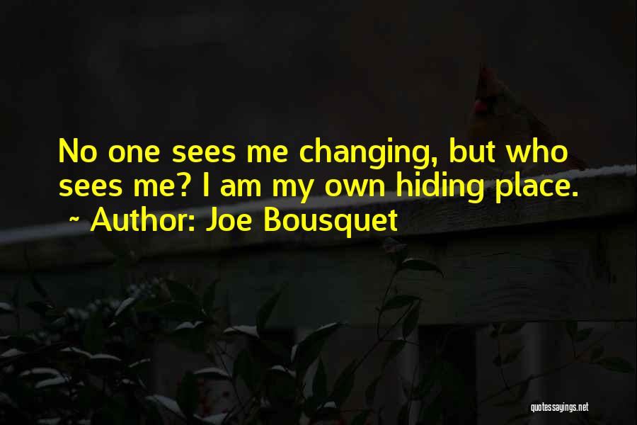 Joe Bousquet Quotes: No One Sees Me Changing, But Who Sees Me? I Am My Own Hiding Place.