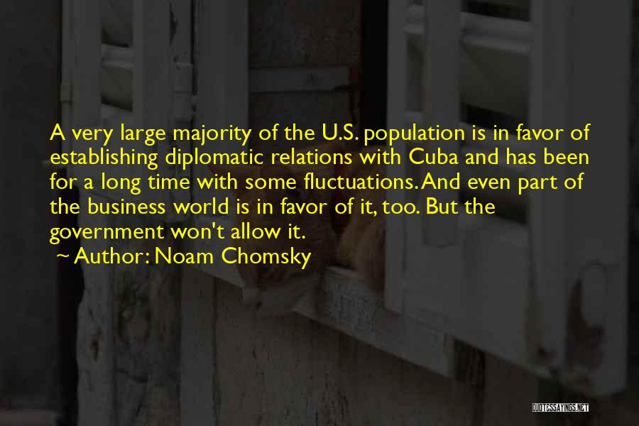 Noam Chomsky Quotes: A Very Large Majority Of The U.s. Population Is In Favor Of Establishing Diplomatic Relations With Cuba And Has Been