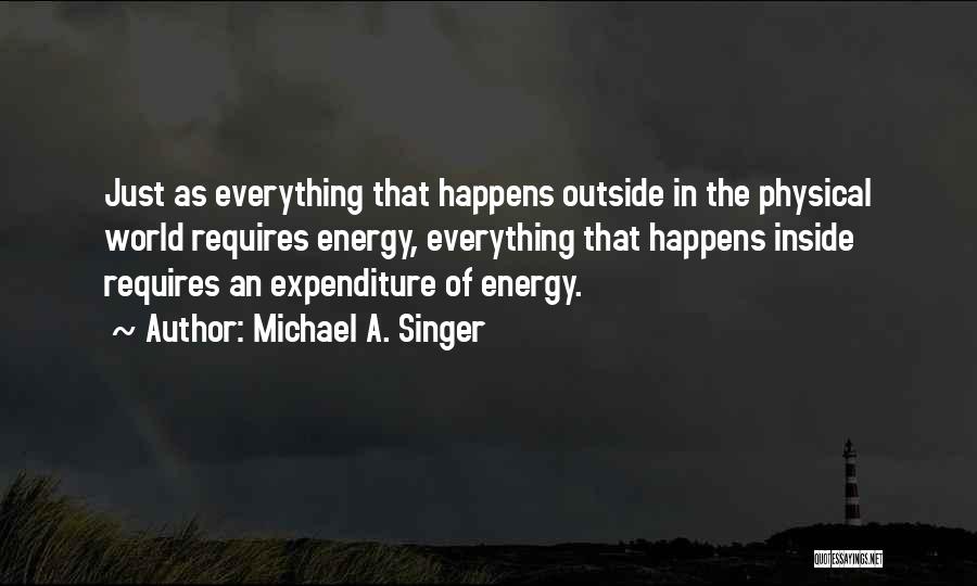 Michael A. Singer Quotes: Just As Everything That Happens Outside In The Physical World Requires Energy, Everything That Happens Inside Requires An Expenditure Of