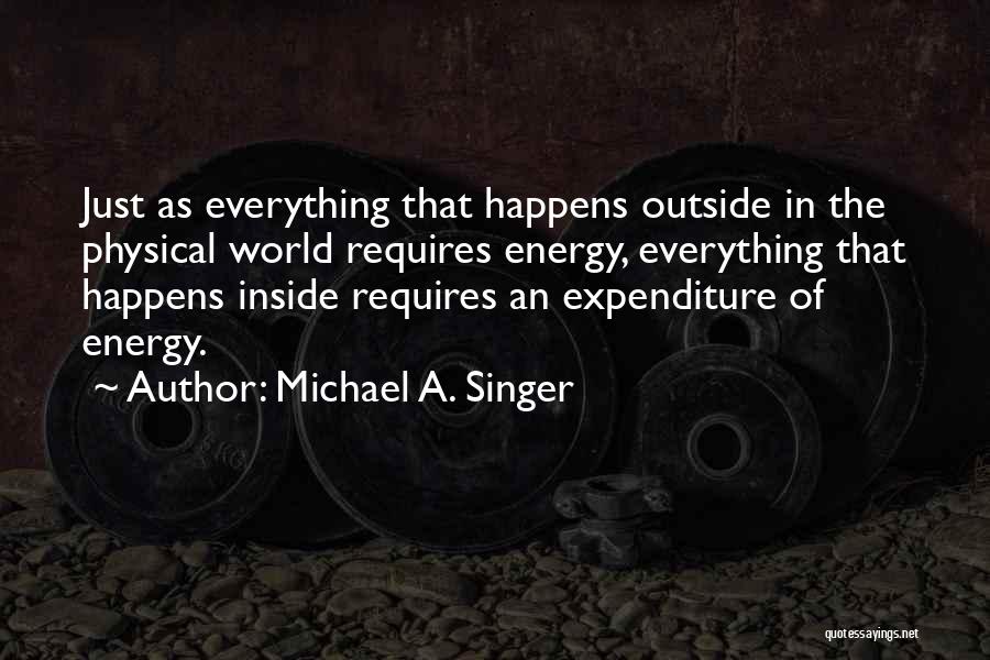 Michael A. Singer Quotes: Just As Everything That Happens Outside In The Physical World Requires Energy, Everything That Happens Inside Requires An Expenditure Of