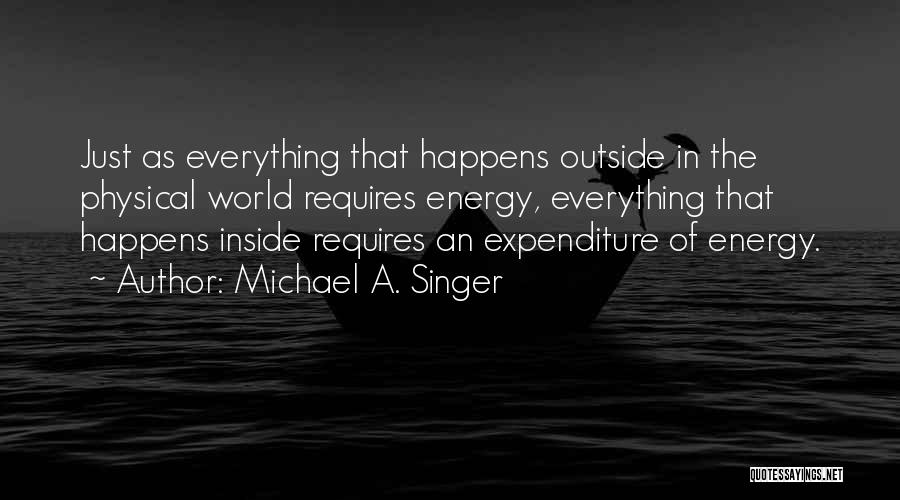 Michael A. Singer Quotes: Just As Everything That Happens Outside In The Physical World Requires Energy, Everything That Happens Inside Requires An Expenditure Of