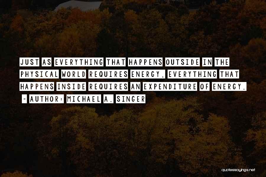 Michael A. Singer Quotes: Just As Everything That Happens Outside In The Physical World Requires Energy, Everything That Happens Inside Requires An Expenditure Of