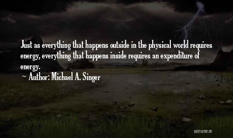 Michael A. Singer Quotes: Just As Everything That Happens Outside In The Physical World Requires Energy, Everything That Happens Inside Requires An Expenditure Of