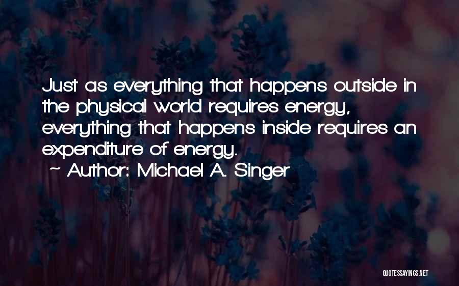 Michael A. Singer Quotes: Just As Everything That Happens Outside In The Physical World Requires Energy, Everything That Happens Inside Requires An Expenditure Of