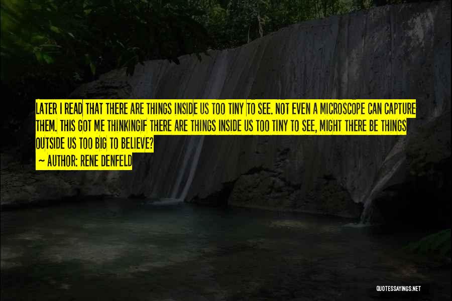 Rene Denfeld Quotes: Later I Read That There Are Things Inside Us Too Tiny To See. Not Even A Microscope Can Capture Them.