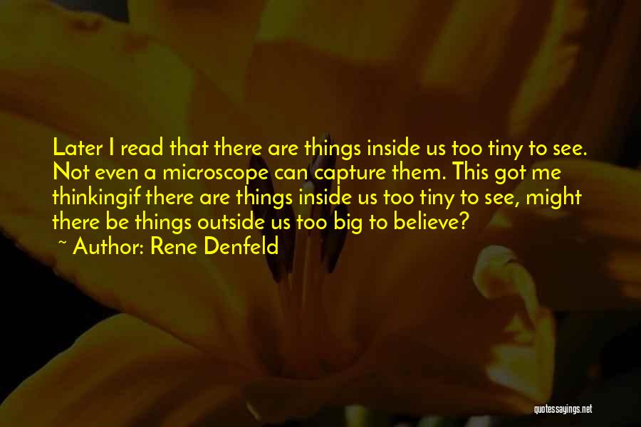 Rene Denfeld Quotes: Later I Read That There Are Things Inside Us Too Tiny To See. Not Even A Microscope Can Capture Them.