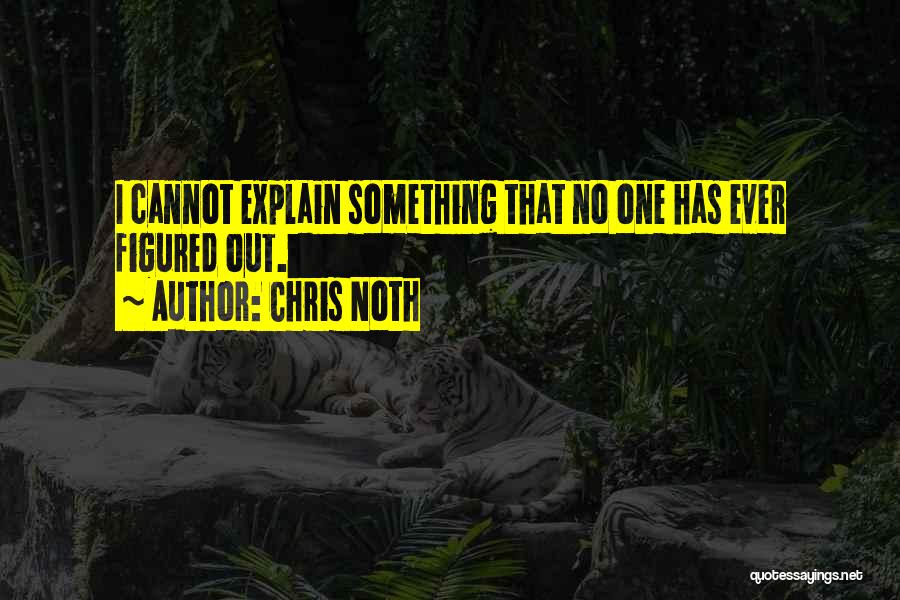 Chris Noth Quotes: I Cannot Explain Something That No One Has Ever Figured Out.