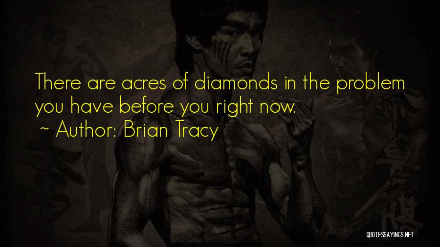 Brian Tracy Quotes: There Are Acres Of Diamonds In The Problem You Have Before You Right Now.