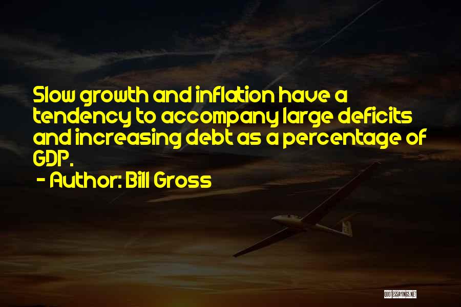 Bill Gross Quotes: Slow Growth And Inflation Have A Tendency To Accompany Large Deficits And Increasing Debt As A Percentage Of Gdp.