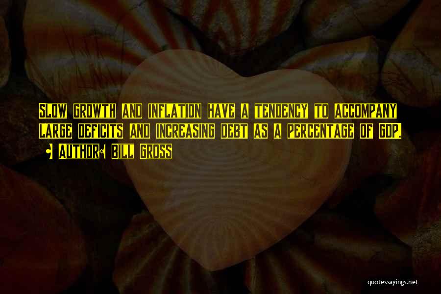 Bill Gross Quotes: Slow Growth And Inflation Have A Tendency To Accompany Large Deficits And Increasing Debt As A Percentage Of Gdp.