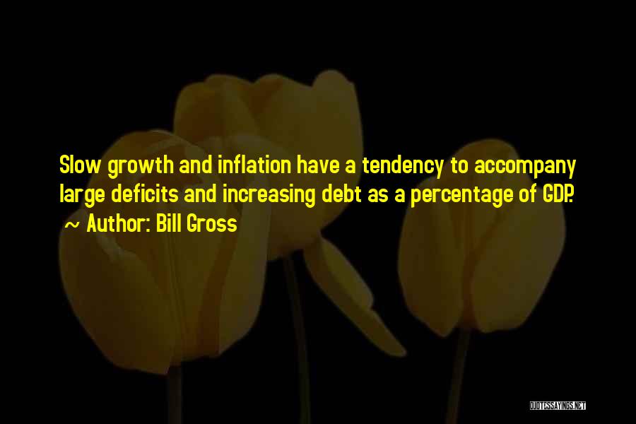 Bill Gross Quotes: Slow Growth And Inflation Have A Tendency To Accompany Large Deficits And Increasing Debt As A Percentage Of Gdp.