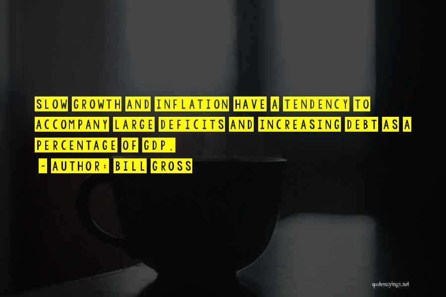 Bill Gross Quotes: Slow Growth And Inflation Have A Tendency To Accompany Large Deficits And Increasing Debt As A Percentage Of Gdp.