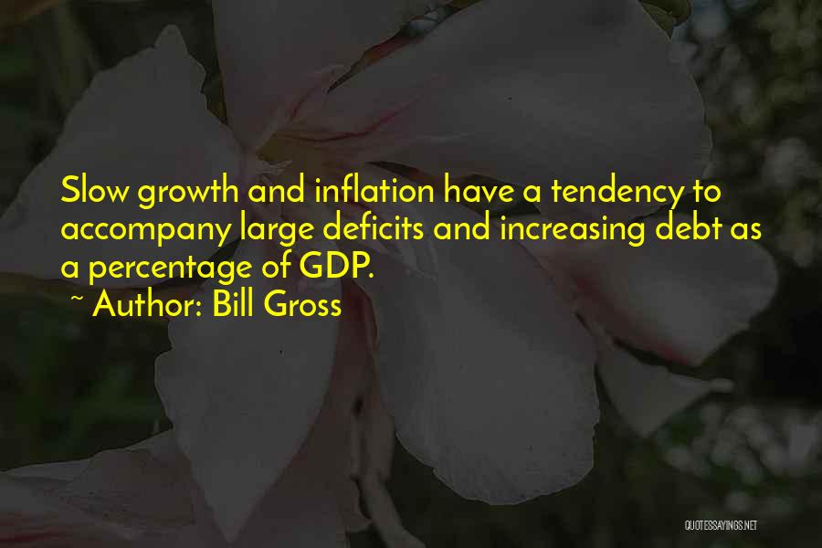 Bill Gross Quotes: Slow Growth And Inflation Have A Tendency To Accompany Large Deficits And Increasing Debt As A Percentage Of Gdp.