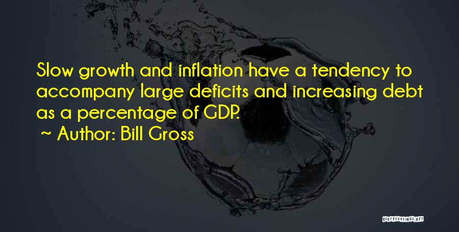 Bill Gross Quotes: Slow Growth And Inflation Have A Tendency To Accompany Large Deficits And Increasing Debt As A Percentage Of Gdp.