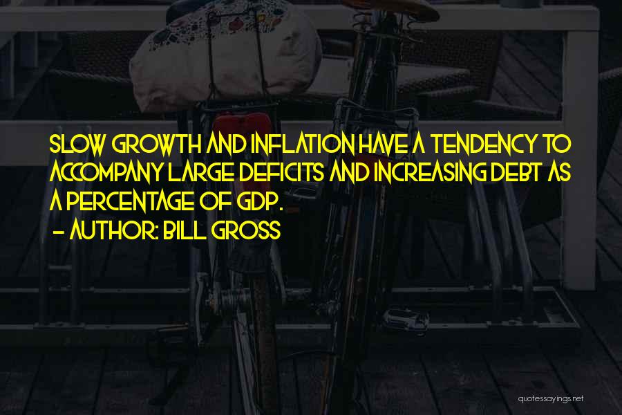 Bill Gross Quotes: Slow Growth And Inflation Have A Tendency To Accompany Large Deficits And Increasing Debt As A Percentage Of Gdp.