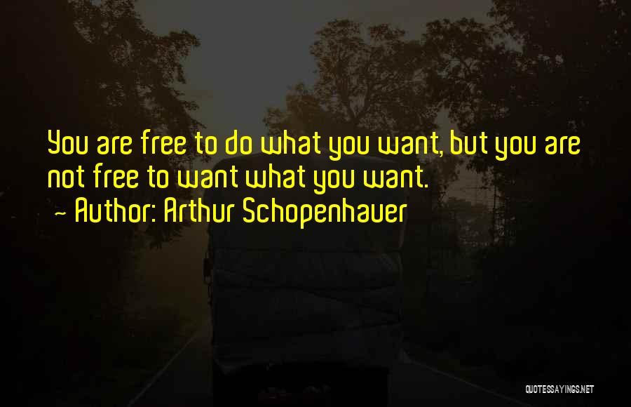 Arthur Schopenhauer Quotes: You Are Free To Do What You Want, But You Are Not Free To Want What You Want.