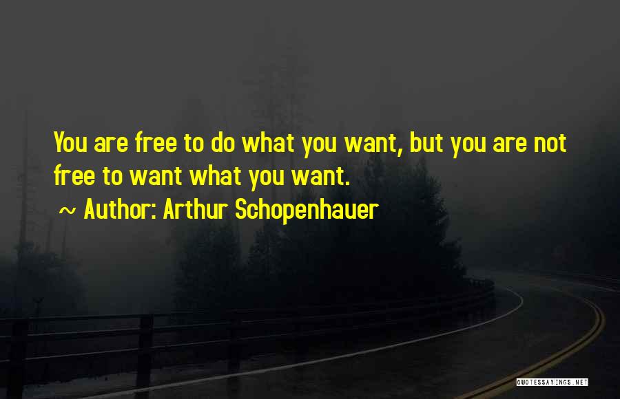 Arthur Schopenhauer Quotes: You Are Free To Do What You Want, But You Are Not Free To Want What You Want.