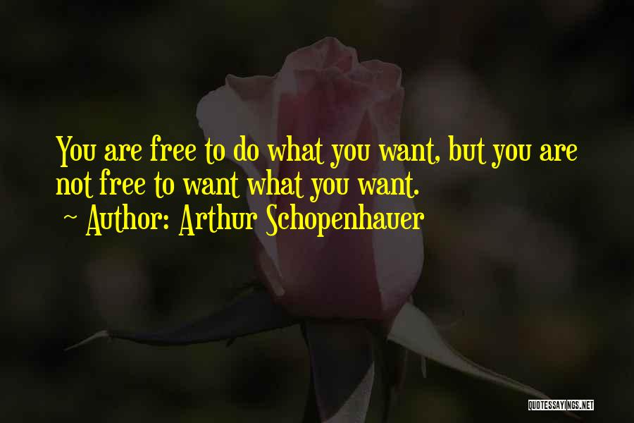 Arthur Schopenhauer Quotes: You Are Free To Do What You Want, But You Are Not Free To Want What You Want.