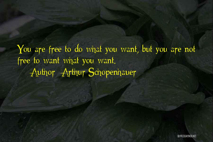 Arthur Schopenhauer Quotes: You Are Free To Do What You Want, But You Are Not Free To Want What You Want.