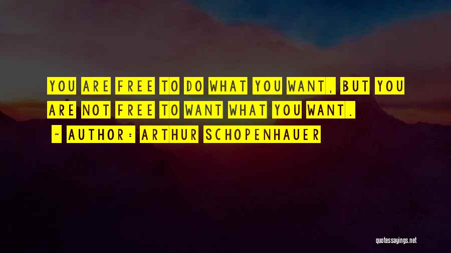Arthur Schopenhauer Quotes: You Are Free To Do What You Want, But You Are Not Free To Want What You Want.
