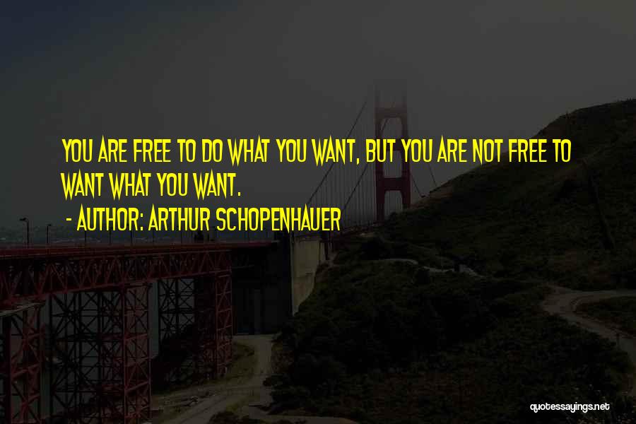 Arthur Schopenhauer Quotes: You Are Free To Do What You Want, But You Are Not Free To Want What You Want.