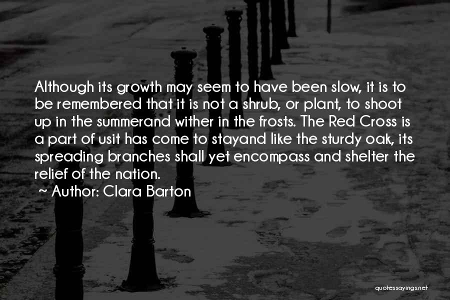 Clara Barton Quotes: Although Its Growth May Seem To Have Been Slow, It Is To Be Remembered That It Is Not A Shrub,