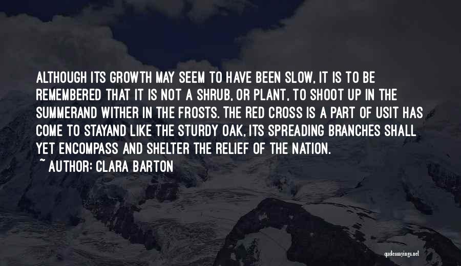 Clara Barton Quotes: Although Its Growth May Seem To Have Been Slow, It Is To Be Remembered That It Is Not A Shrub,