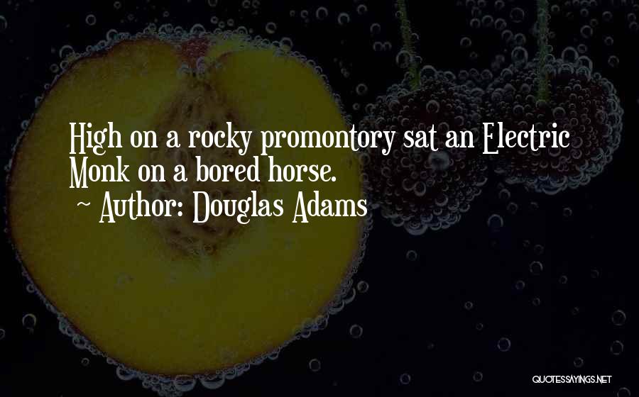 Douglas Adams Quotes: High On A Rocky Promontory Sat An Electric Monk On A Bored Horse.