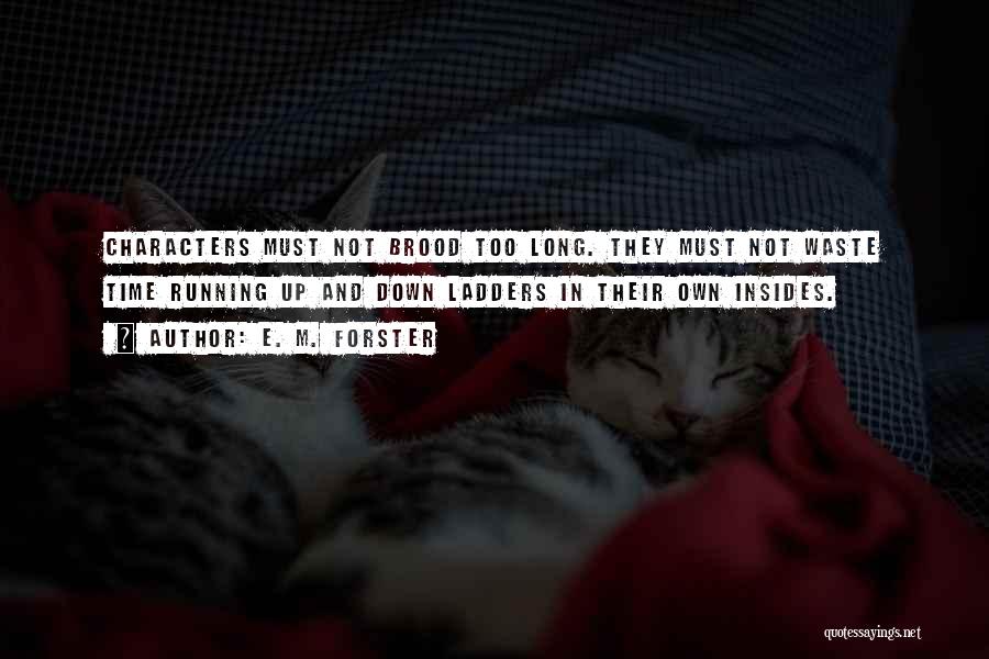 E. M. Forster Quotes: Characters Must Not Brood Too Long. They Must Not Waste Time Running Up And Down Ladders In Their Own Insides.