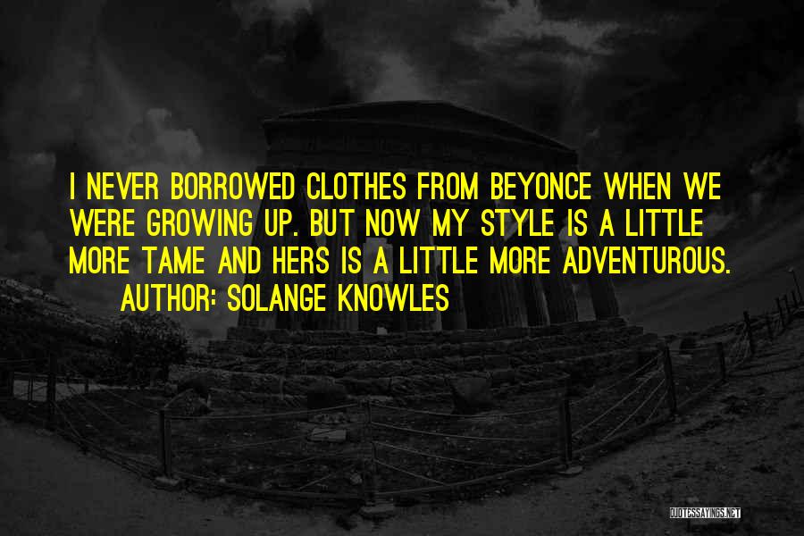 Solange Knowles Quotes: I Never Borrowed Clothes From Beyonce When We Were Growing Up. But Now My Style Is A Little More Tame