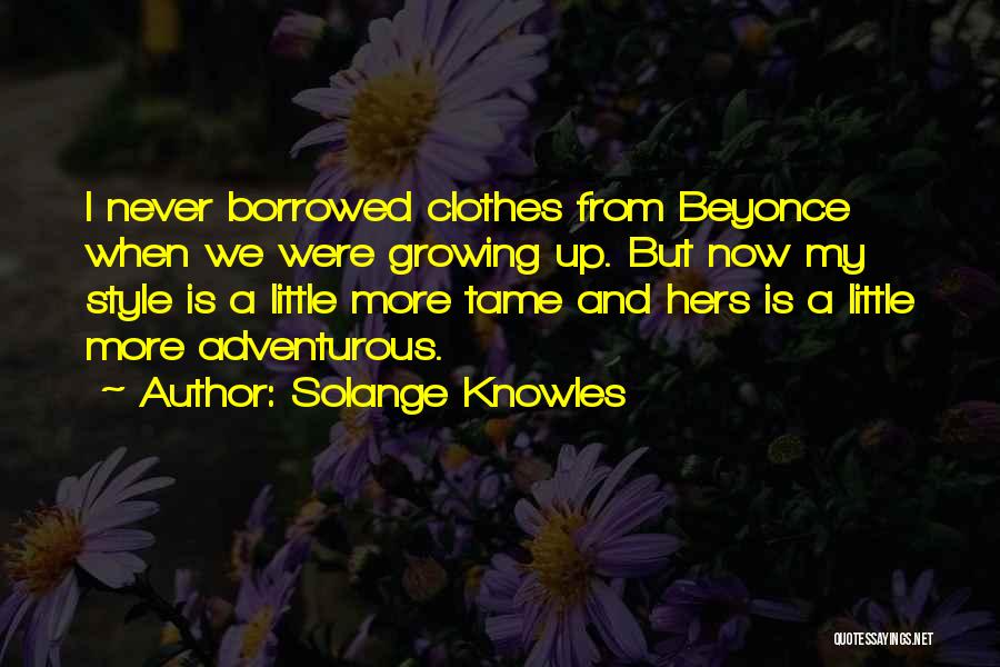 Solange Knowles Quotes: I Never Borrowed Clothes From Beyonce When We Were Growing Up. But Now My Style Is A Little More Tame
