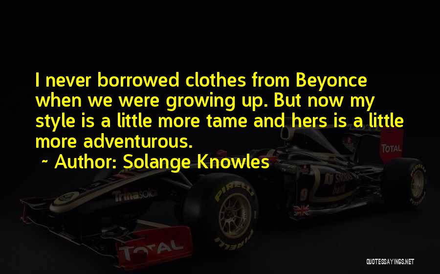 Solange Knowles Quotes: I Never Borrowed Clothes From Beyonce When We Were Growing Up. But Now My Style Is A Little More Tame