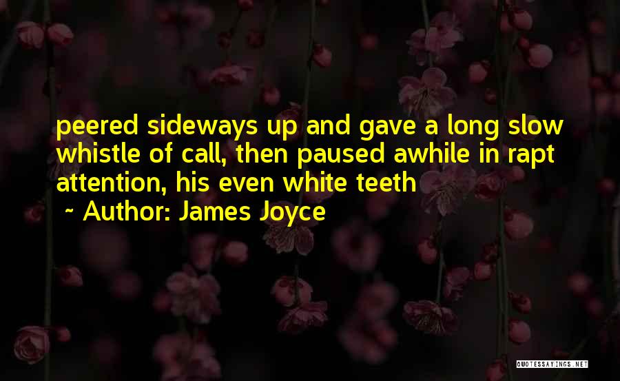 James Joyce Quotes: Peered Sideways Up And Gave A Long Slow Whistle Of Call, Then Paused Awhile In Rapt Attention, His Even White