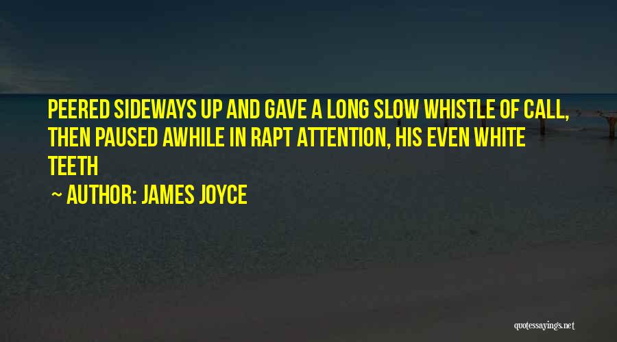 James Joyce Quotes: Peered Sideways Up And Gave A Long Slow Whistle Of Call, Then Paused Awhile In Rapt Attention, His Even White