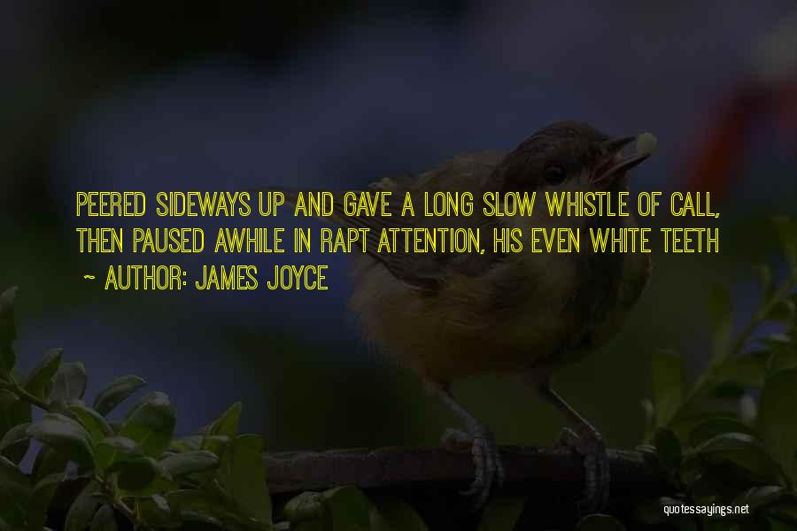 James Joyce Quotes: Peered Sideways Up And Gave A Long Slow Whistle Of Call, Then Paused Awhile In Rapt Attention, His Even White