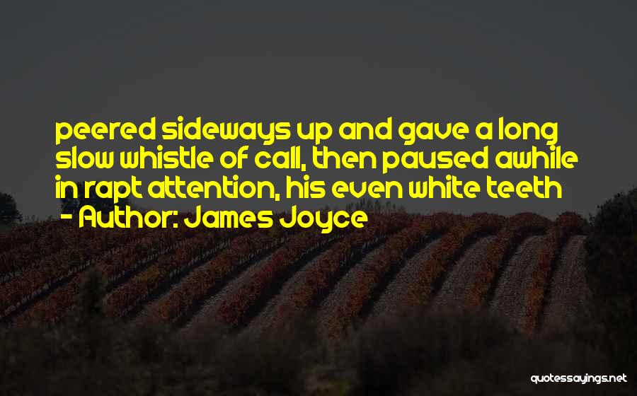 James Joyce Quotes: Peered Sideways Up And Gave A Long Slow Whistle Of Call, Then Paused Awhile In Rapt Attention, His Even White