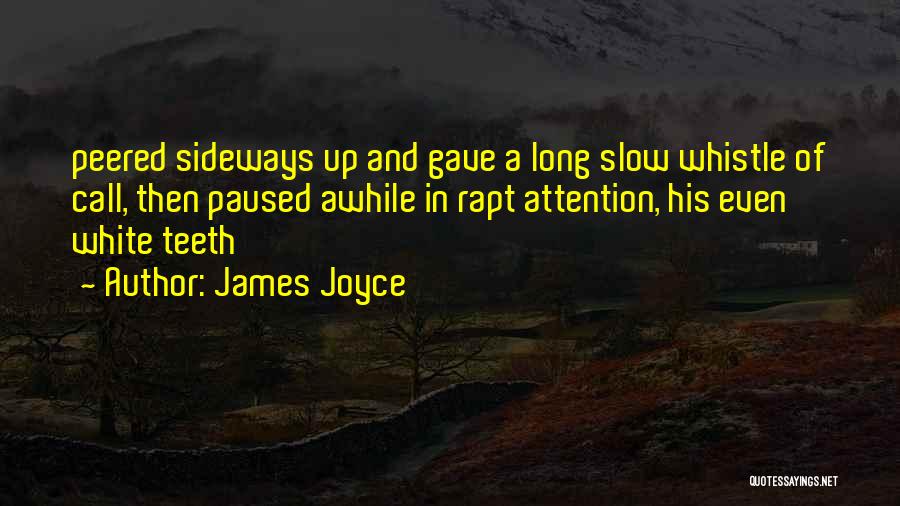 James Joyce Quotes: Peered Sideways Up And Gave A Long Slow Whistle Of Call, Then Paused Awhile In Rapt Attention, His Even White