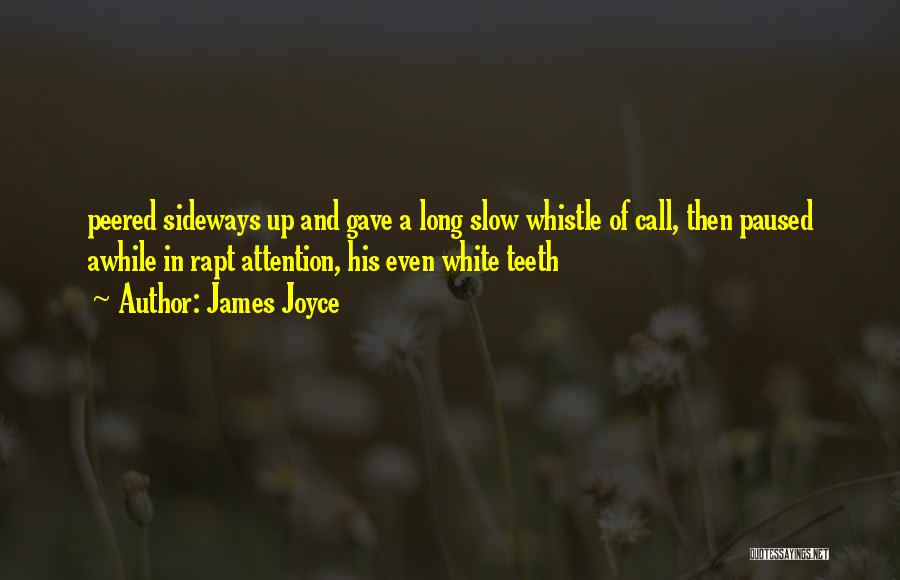 James Joyce Quotes: Peered Sideways Up And Gave A Long Slow Whistle Of Call, Then Paused Awhile In Rapt Attention, His Even White